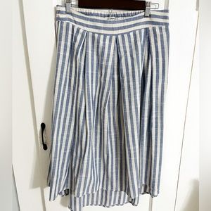 Max Studios high low blue and white striped midi skirt MEDIUM 6 8